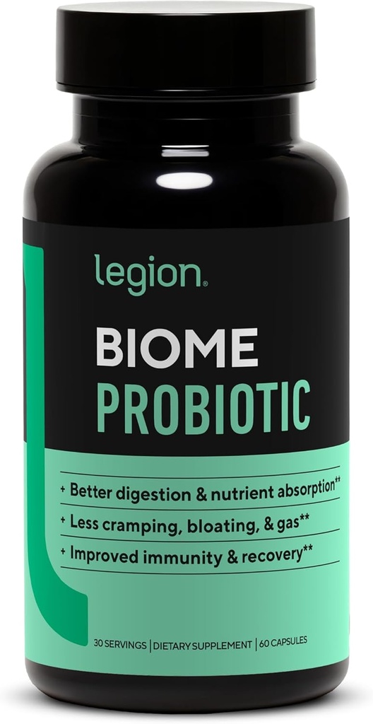 LEGION Biome Probiyotik - Natural Probiyotiks Gut Health Supplement for Women & Men - Probiyotik Beslenme Supplements Bloating, Cramping & Gas - Kolon Health Probiyotik Pills, 30 Hizmet