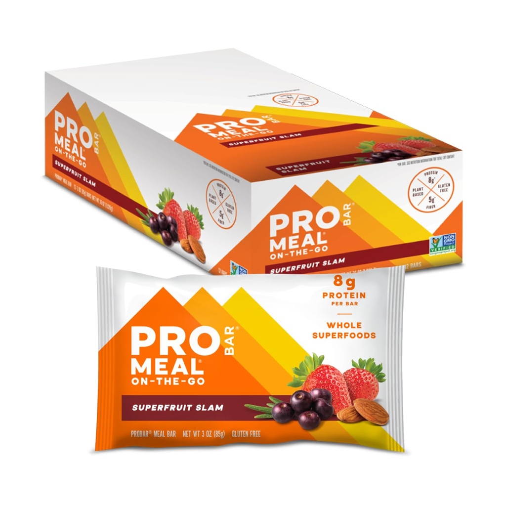 PROBAR - MEAL Bar, Superfur Slam, Non-GMO, Gluten-Free, Health Plant-Based, Whole-foods, Natural Energy (12) Count