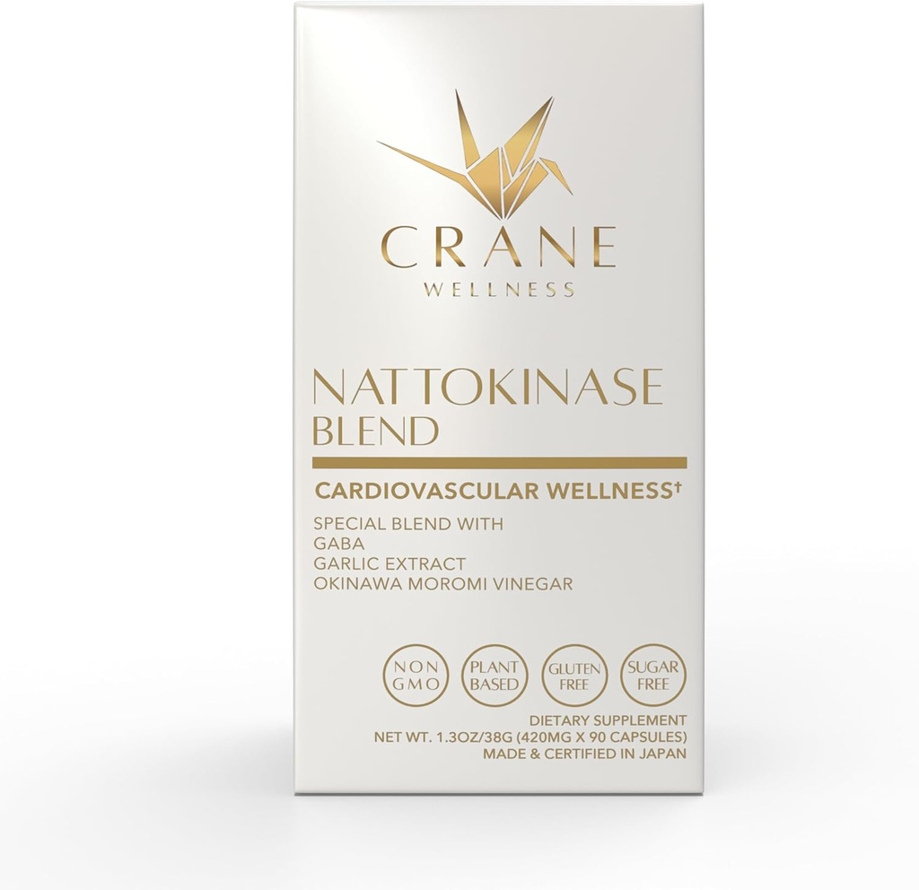 NATTOKINASE Blend 6,000 FU | Non-GMO, Vegan, Gluten Free | Made in Japan, Family Owned Over 50 Years | Traditional Japanese Enzyme