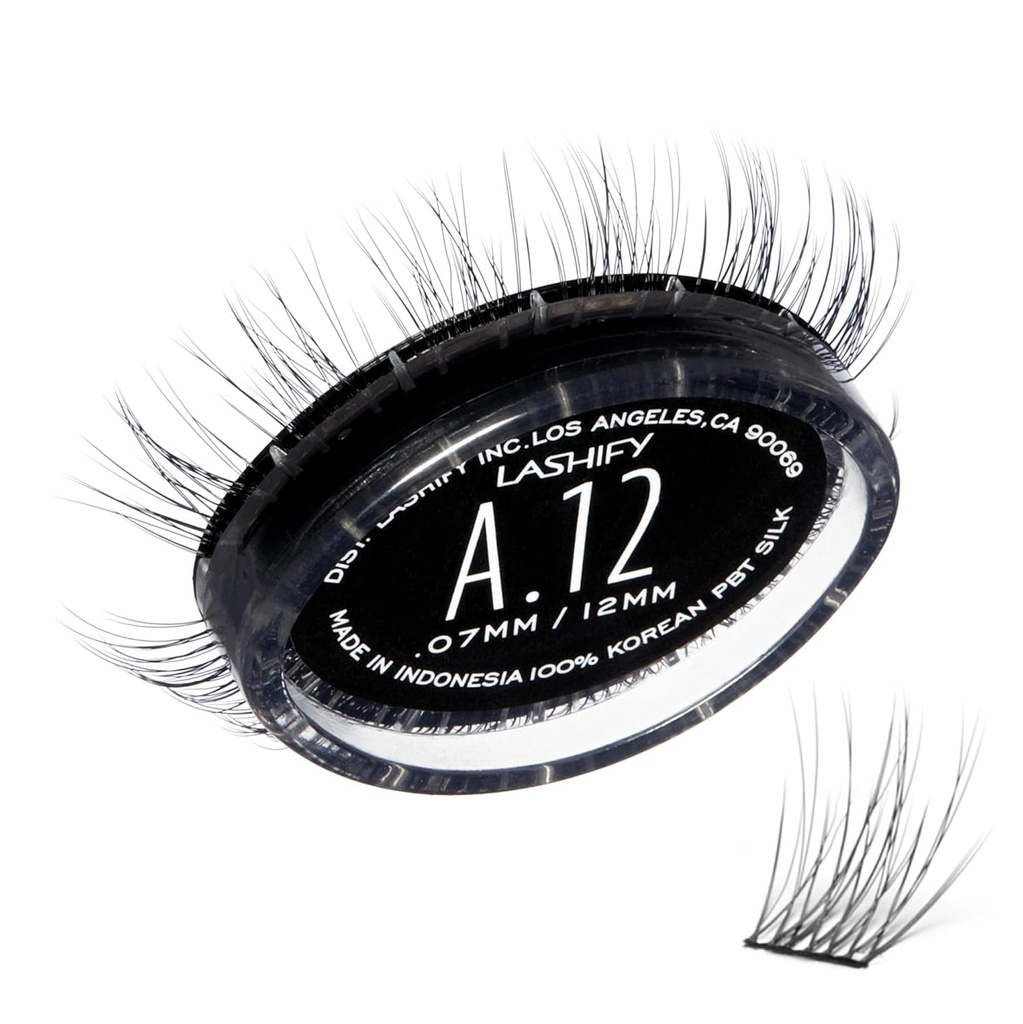 Lashify 12mm GossamerDIY Eyelash Refill, Black, Easy Eyelashes for a Natural Look