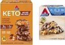 Atkins Caramel Almond Clusters, Gluten Free, High in Fiber, 1g Sugar, 2g Net Carb, Keto Friendly, 20 & Kont Car Chocolateamel Nut Roll Snack Bar, Protein Snack, Yüksek Fiber, 2g Sugar, 16 Count