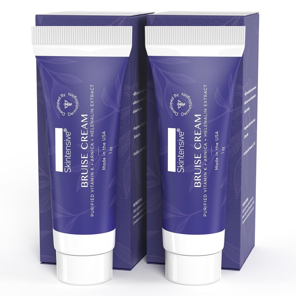 SKINTENSIVE Arnica Bruise Cream for Thin Skin - Moisturing, Vitamin K C ve E, Skin Renewal, 1 oz (2 Pack)