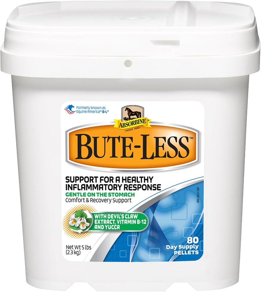 Absorbine Bute-Lesss Comfort & Recovery Supplement Pellets, Health Inflammatory Response, 5 lb / 80 Day Supply