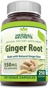 Herbal Sırları Ginger Root 550 mg In Service, 250 Veggie Capsules Supplement | Non-GMO | Gluten Free | Made in USA
