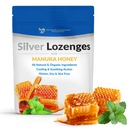 Organik Manuka Honey ve Vitamin C ile Gümüş Lozenges - 60 PPM Colloidal Gümüş Mineral Immune System, Soothe, Cool Cough & Throat, 24Lozenges