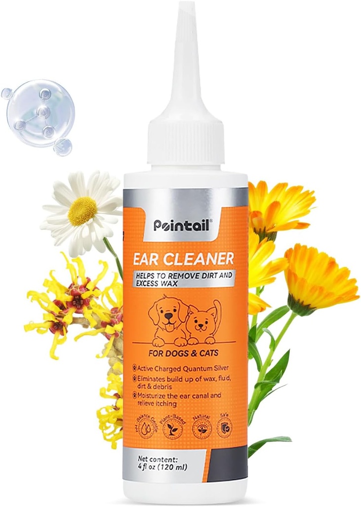 Köpek Kulakları, Köpek Kulakları Temiz ve Enfeksiyon Tedavisi, Köpekler ve Kediler Ear Temizlik Çözümleri Kuantum Gümüş Buchy Yardım Irritation & Form-Up Deodoring Rer- 4oz