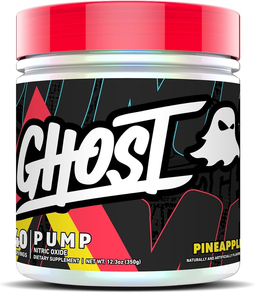 GHOST Pump Nitric Hoffman Toz, Pineapple - 40 Hizmet - Sugar-Free & Stim-Free Pre-Workout Supplements - L-Citrulline, Arginine Nitrate & L-Glutathi - Soy & Gluten-Free, Vegan