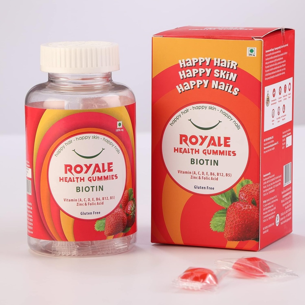 Genric Rise. Biotin Gummies |Strong saç, Güçlü Nails,Glowing Skin | Biotin, Vitamin B12, C I 30 Gummies Pack for Men & Women (PACK), Nautral