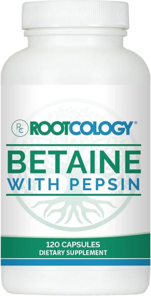Dr. Izabella Wentz | Betaine with Pepsin | 750 mg Betaine HCl with 50 mg Pepsin for Digestion Support | 120 Capsules