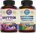 Pure Saffron Extract & Advanced Joint Support Bundle (Ένα μπουκάλι το καθένα). Υποστηρίζει Mood, Energy Boost, Μεταβολική λειτουργία, και κοινή υγεία. USA Made (στα Αγγλικά).