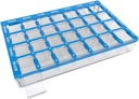 EZY DOSE Pill Organizer Weekly (7-Day), Medicine Planner, Vitamin Box, Small Compartments with Easy Fill Tray Case, 4 Times a Day, Easy to Use Containers, Clear Lids, Blue, BPA Free