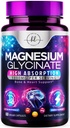 Magnezyum Glycinate 1000 mg - Yüksek Aborpsiyon & Chelated to Support Bone, Muscle, Nerves & Heart Health - Natural Sleep & Stress Support Women & Men - Vegan, Gluten & Soy Free, Non-GMO - 60 Capsules