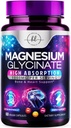 Magnezyum Glycinate 1000 mg - Yüksek Aborpsiyon & Chelated to Support Bone, Muscle, Nerves & Heart Health - Natural Sleep & Stress Support Women & Men - Vegan, Gluten & Soy Free, Non-GMO - 60 Capsules