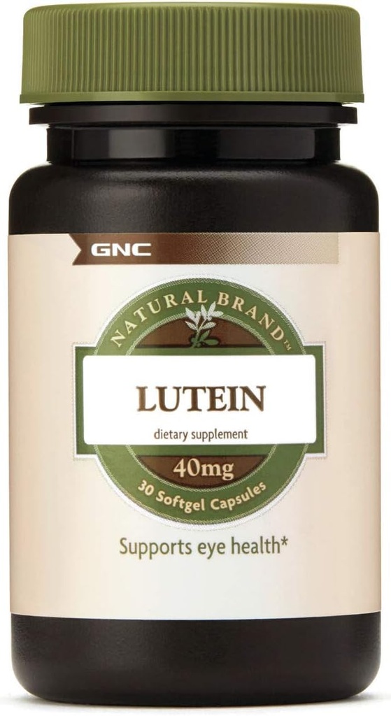 GNC Natural Brand Lutein 40 mg, Supports Eye Health, 30 Softgels