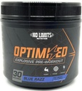 "Optimized" Blue Razz Pre-Workout Toz / Massive Pumps / Art Muscle Mass, Strength & Focus / Beta Alanine + L-Citrulline + Betaine Anhidrus + Tinatine + Caffeine Anhidrus / 30 Hizmetler