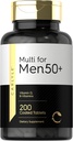 Carlyle Multivitamin for Men Over 50 Plus | 200 Count | B Vitaminleri, Vitamin D, Magnezyum & çinko | Gluten Free Supplement