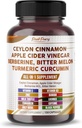 Ceylon Cinnamon Apple Cider Vinegar Berberine Bitter Melon - ABD'de Made in USA