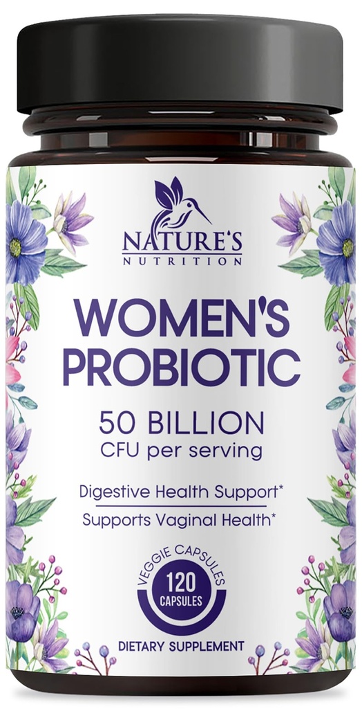 Kadınlar için 60 Milyar CFU - 16 Strains, Digestive Health, Vaginal pH & Immune Support, Prebiyotiks & Cranberry, Gut Health & Urinary Support, Raf Stable Women's Probiyotik - 120 Capsules