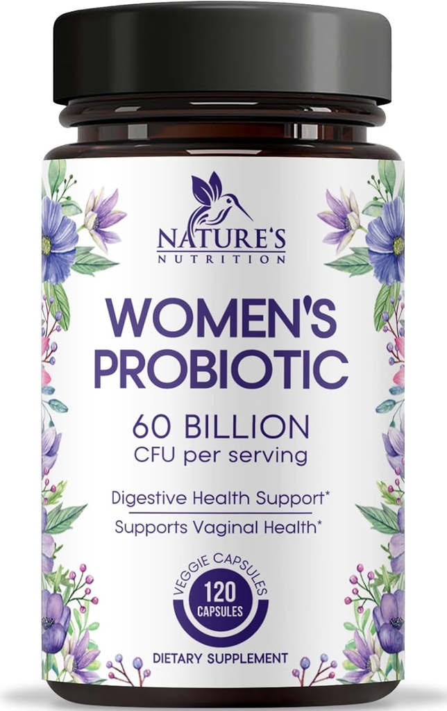 Probiotics for Women 60 Billion CFU - 16 Strains, Digestive Health, Κολπικό pH & Immune Support, Prebiotics & Cranberry, Gut Health & Urinary Support, Ράφι Σταθερό Προβιοτικό Γυναικών - 120 Κάψουλες