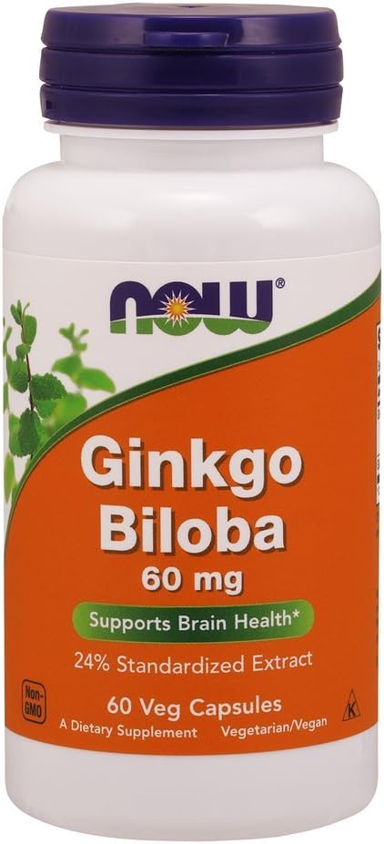 NOW Τρόφιμα Ginkgo Biloba 60mg 24% εκχύλισμα, 60 κάψουλες