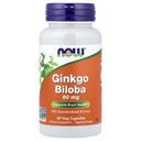NOW Τρόφιμα Ginkgo Biloba 60mg 24% εκχύλισμα, 60 κάψουλες
