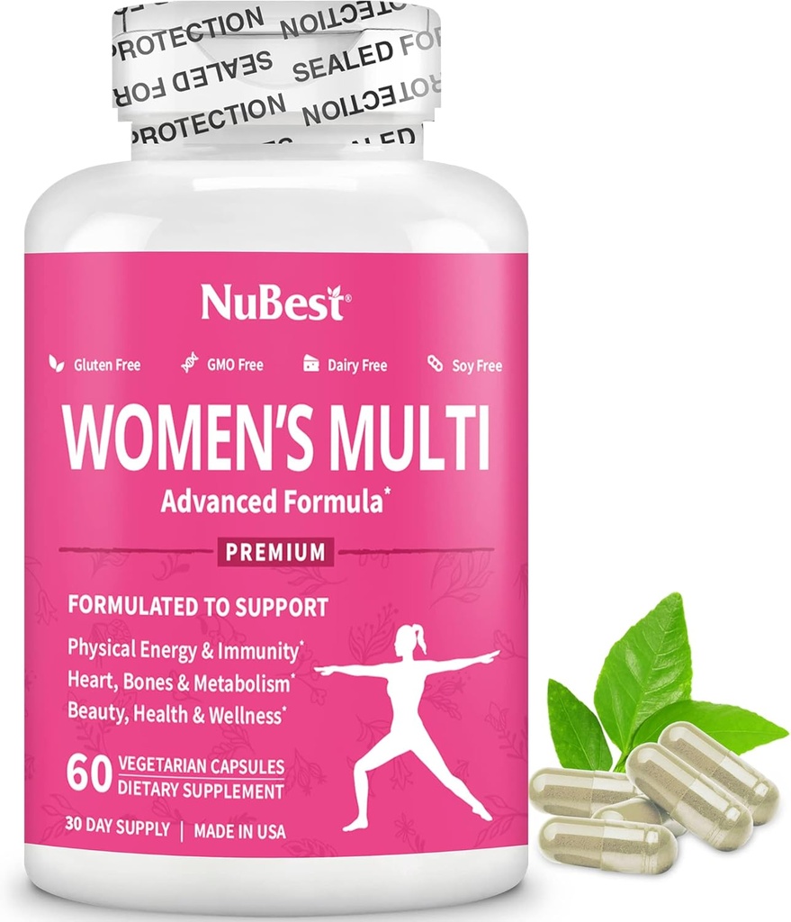 39 Key Nutrients, Essential Vitamins, Minerals, Horny Goat Weed, Maca, Wild Yam, Red Clover, Cranberry, Arginine, Herbal Supplement | 60 Vegan Capsules | 1 Ay Supply