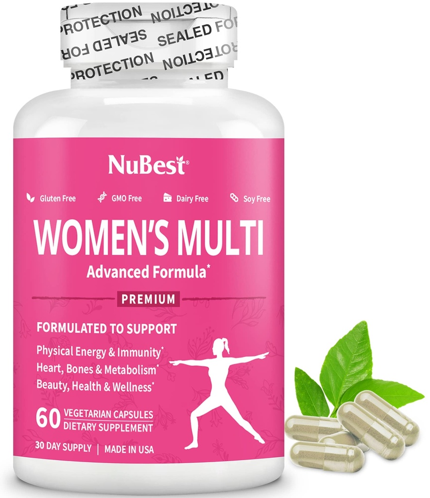 39 Key Nutrients, Essential Vitamins, Minerals, Horny Goat Weed, Maca, Wild Yam, Red Clover, Cranberry, Arginine, Herbal Supplement | 60 Vegan Capsules | 1 Ay Supply