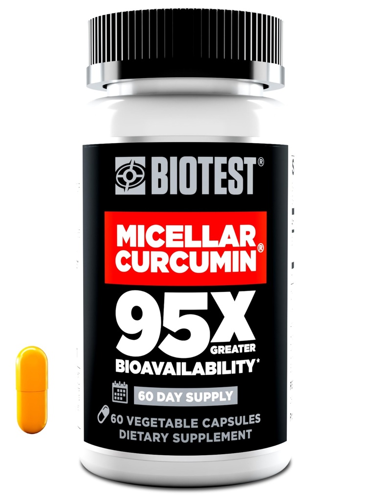 Biotest Micellar Curcumin - 95x Abvitamin - UCLA Invented & Patented - 60 Capsules
