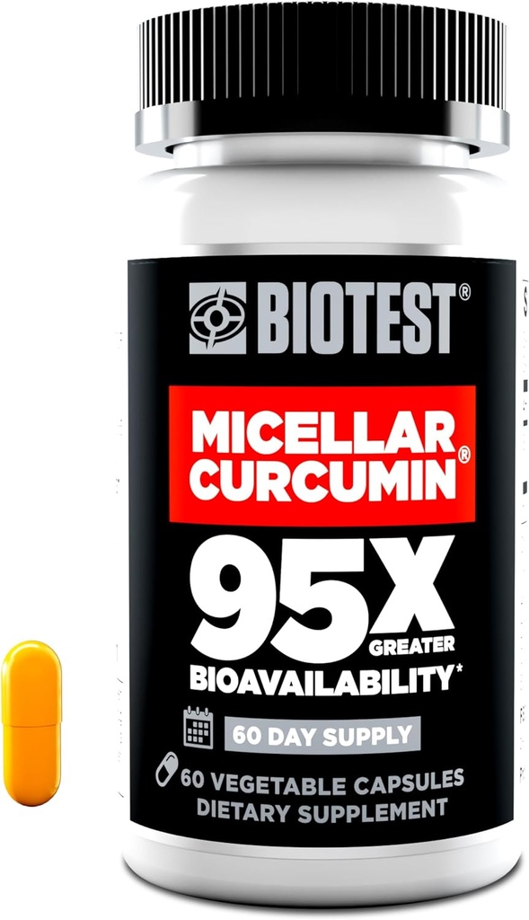 Biotest Micellar Curcumin - 95x Abvitamin - UCLA Invented & Patented - 60 Capsules