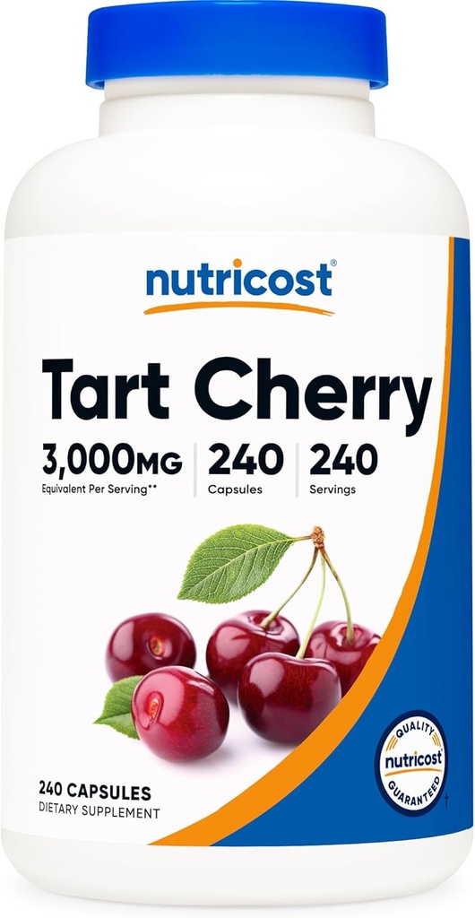 Nutricost Tart Cherry Extract 3000 mg Equivalent (300 mg of 10:1 Extract), 240 Vegetarian Capsules - Gluten Free, Non-GMO