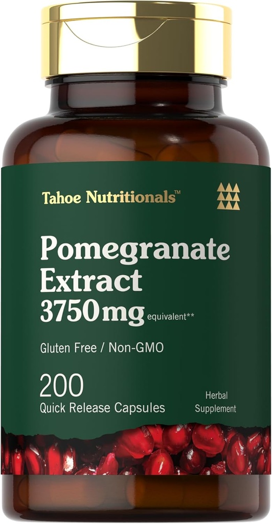 Tahoe Beslenme Pomegranate Ekstraksiyon | 200 Capsules | 3750 mg | Non-GMO, Gluten Free Supplement