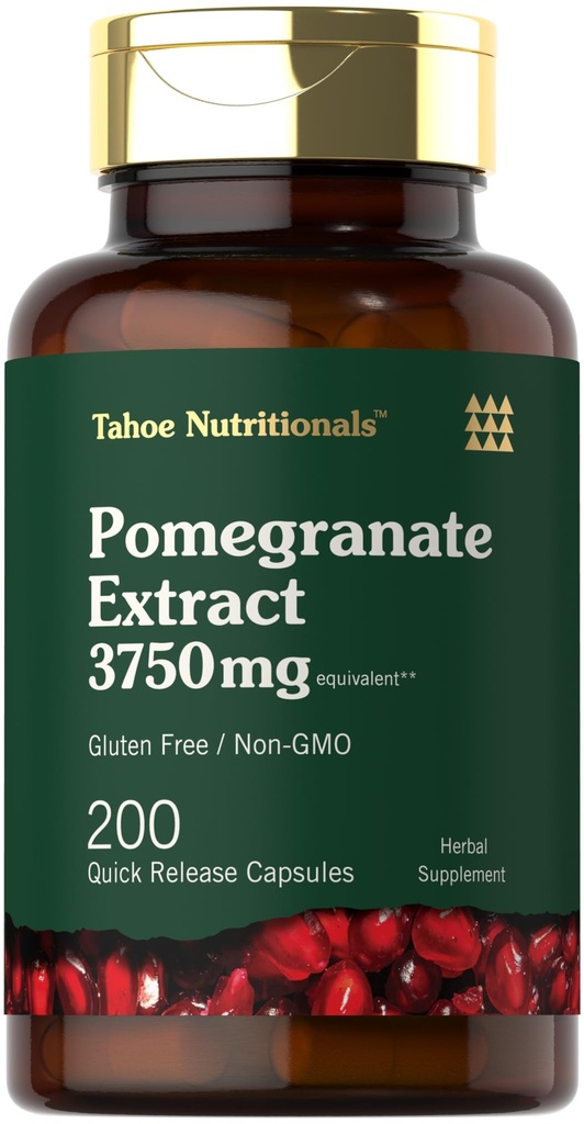 Tahoe Nutritionals Pomegranate Extract | 200 Capsules | Non-GMO, Gluten Free Supplement