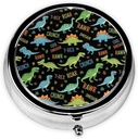 Sevimli Dinozor Pill Box /Pill case-Round Pill Box /case- Three-Compartment Pill Box/Pill case, Design (308)
