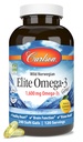 Carlson Elite Omega-3 Gems, 1600 mg Omega-3 with EPA & DHA, Lemon Flavor, 240 Softgels – Wild-Caught Norveç Fish Oil, Sustainable Sourced