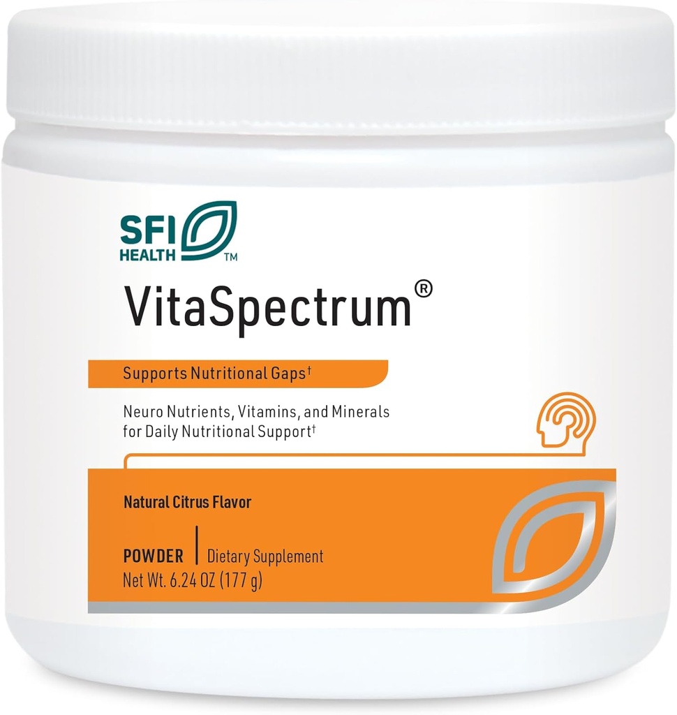 Klaire Labs SFI Health VitaSpectrum Toz for Kids - Daily Children's Multivitamin/Mineral with 23 Essential Nutrients - Citrus Flavor - No Copper, Iron, Gluten or Casein (30 hizmet, 171 Grams)