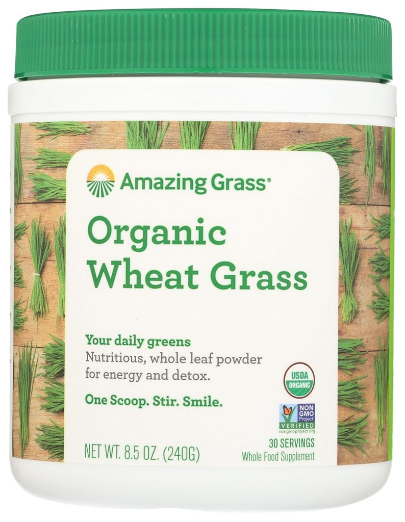 Amazing Grass Wheat Grass Toz: Enerji, Detox & Immunity Support, Chlorophyll Yeşiller Sağlayacak 30 Hizmet