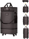 Wheels ile kağıtlar 4 Universal Wheels Collapsible Rolling Travel Case (Coffee) ile genişletilebilir Bagaj Bag Katlanabilir Suitcases