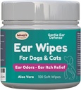 Pet Products Dog Ear Wipes - Köpeklere Enfeksiyonları önlemek için kulak temizleyici, Itching & Odor - Aloe & Eucalyptus, Grooming Wipes - Count 100