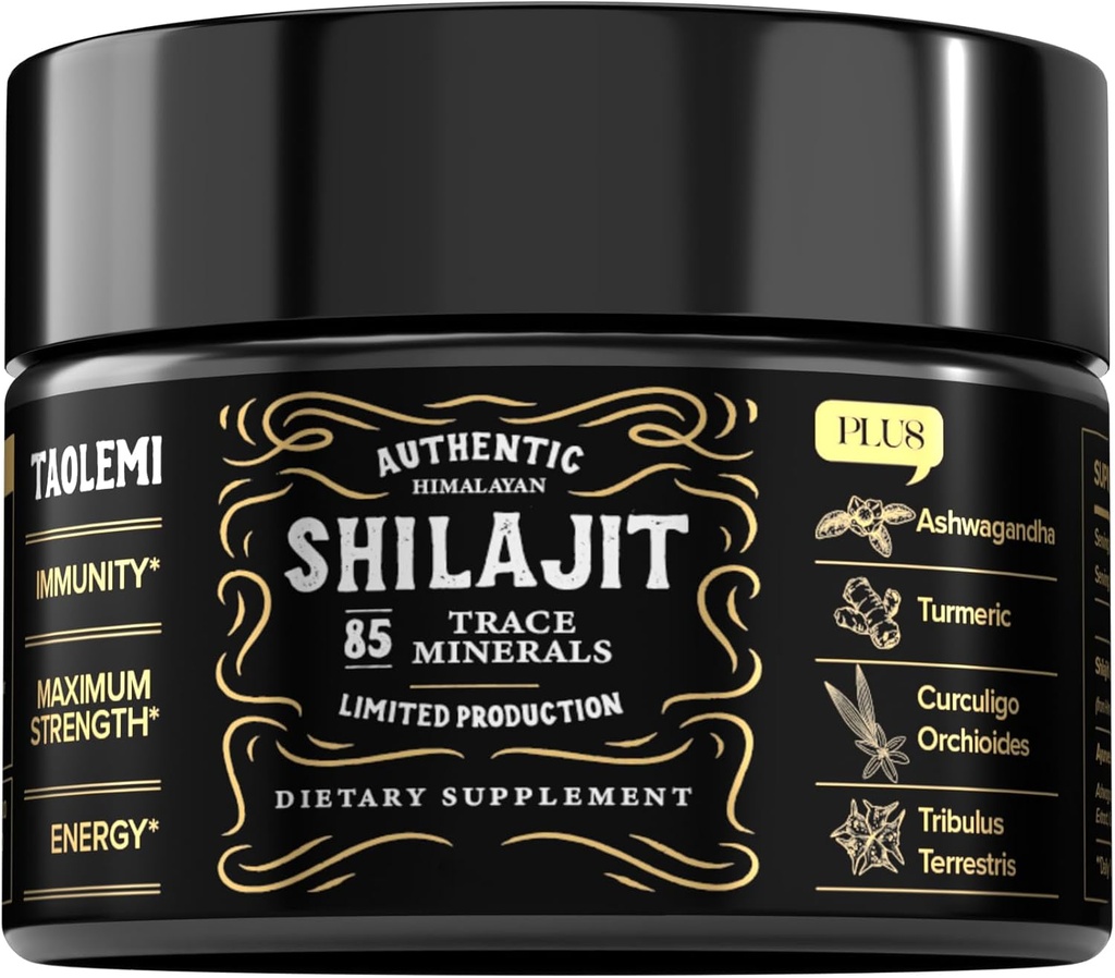 Shilajit Καθαρό Βιολογικό Ιμαλαΐων, 49g Jar Φυσικό Shilajit Resin για άνδρες & γυναίκες, 85+ Trace Minerals & Fulvic Acid, Καθαρό εκχύλισμα Ιμαλαΐων, Φυσική Ενέργεια και Vitality Enhancer, 62.5 Ser