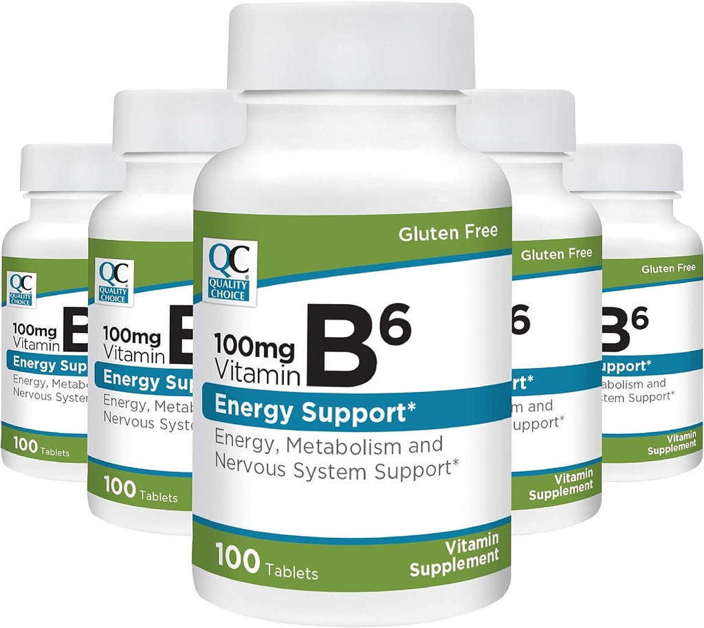 Quality Choice Vitamin B6 100 mg Tabletleri (Pack of 5)