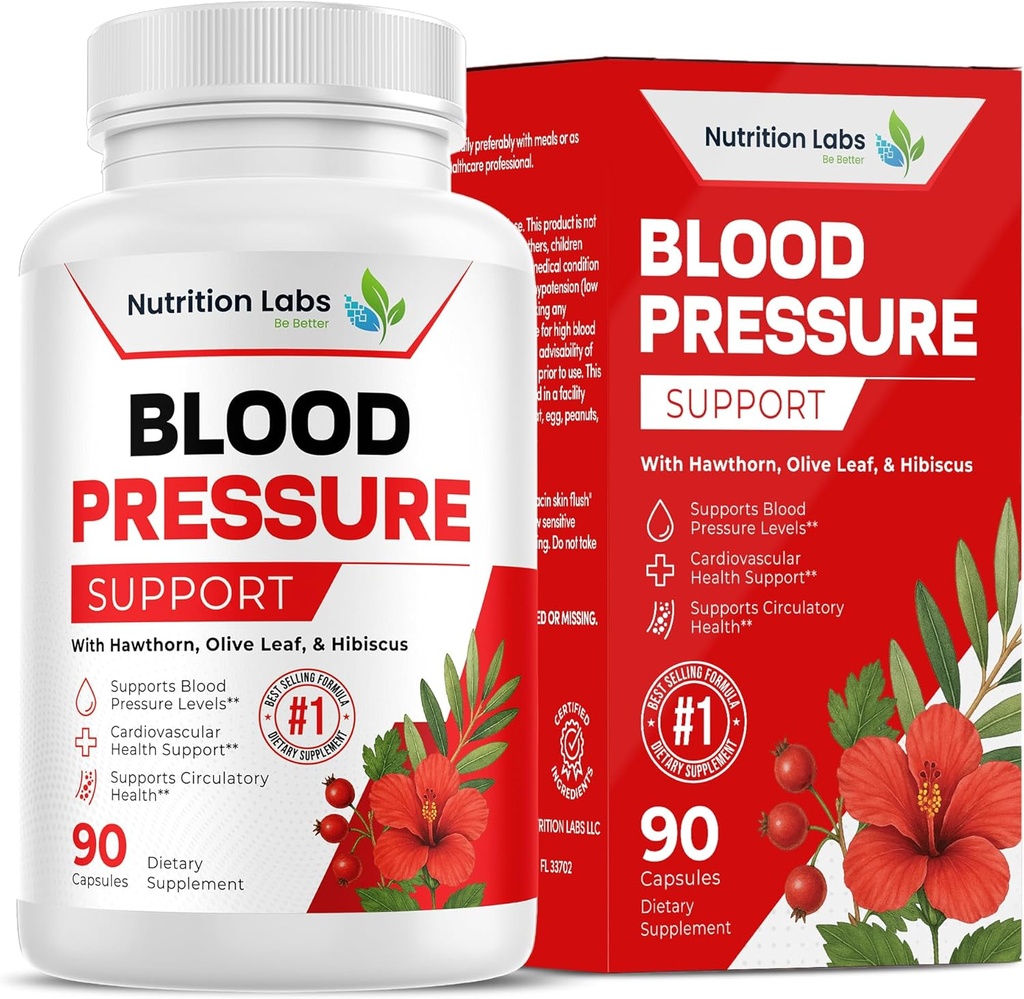 Kan basıncı Desteği ve Kalp Sağlığı Cardiovascular Tamam W/Hawthorn, Hibiscus. Normal Kan Basıncı Desteği W/Vitamin B12 & Folic Acid.. Supplements. 90 CT