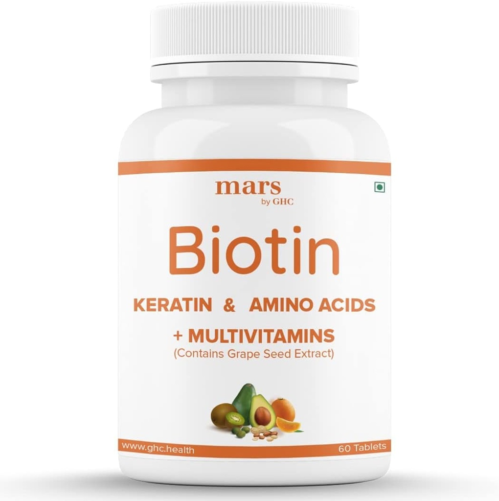 Beard Biotin, Güçlü ve Kaner Ayıd Büyümeyi Teşvik Ediyor, A Vitamin E, Vitamin B7, Keratin & Amino Asits | 100% Vegan (60 Tablet - 1 Paket)