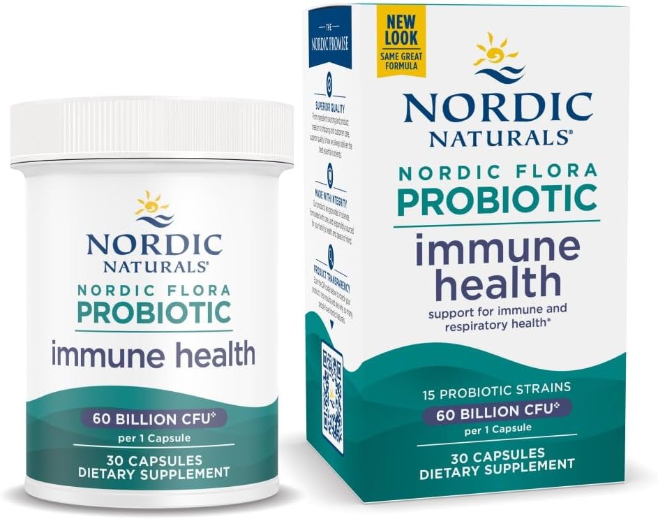 İskandinav Naturals Nordic Flora Probiyotik Immune Health, 30 Capsules, Immune ve Digestive Health Support, Vegan, 30 Hizmet