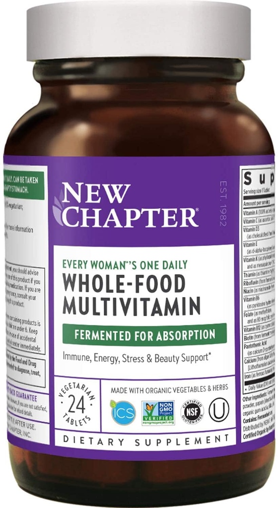 Yeni Bölüm Her Kadının Bir Günlük, Kadın Multivitamin Probiyotiks + Iron + B Vitaminleri + Vitamin D3 + Organik Non-GMO Malzemeler, 24 Kont