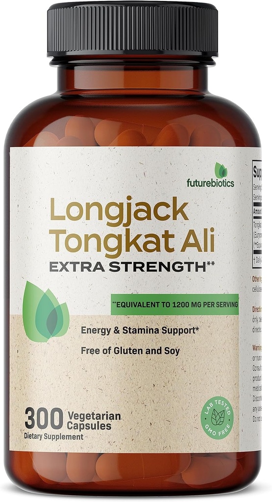 Futurebiyotiks Longjack Tongkat Ali Ekstra Güç ve Stamina Desteği - Non-GMO, 300 Vegetarian Capsules