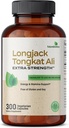 Futurebiyotiks Longjack Tongkat Ali Ekstra Güç ve Stamina Desteği - Non-GMO, 300 Vegetarian Capsules