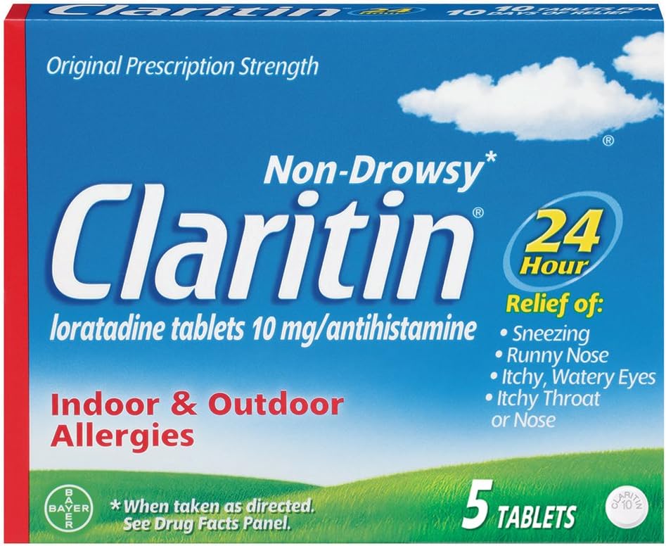 Claritin 24 Saat Non-Drowsy Alerji Tabletleri,10 mg, 5 Kont (708164)