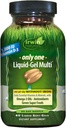 Irwin Naturals Only One Liquid-Gel Multi - 60 Sıvı Softgels - Demir Günlük Temel Vitaminler, Mineraller, Antioksiler, Omega-3 & Green Super Foods
