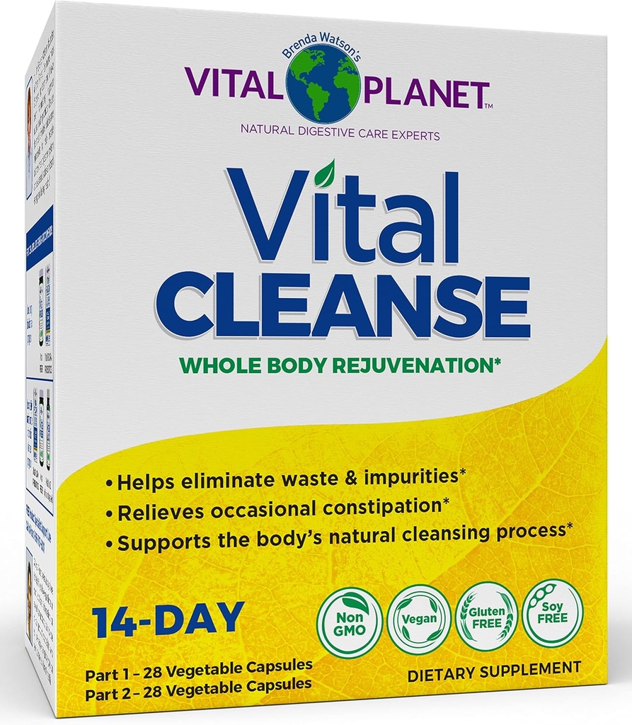 Vital Planet - Süt Butle, Magnezyum, Cape Aloe ve Herbs, Occasional Constipation ve Sağlıklı Eliminasyon için Doğal Supplement, 2Part - 14 Day Kit, 56 Capsules
