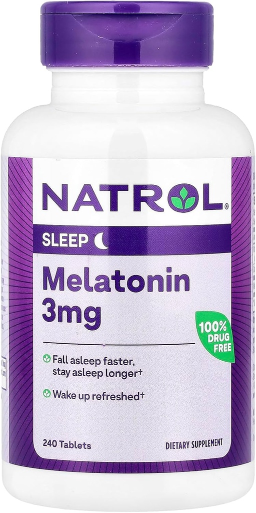 Natrol Melatonin Yardımcıları You Fall Asleep Faster Stay Asleep Longer Faster Abxia 100 Vegetarian 3 mg, (Tablets), 240 Count Count Count Count Count Count Count Count Count Count Count Count Count